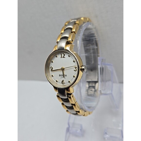 Boccia Titanium Womens Two Tone Watch White Dial Japan Quartz 5 Bar New Battery main image 7